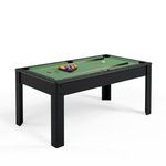 SOKKER Billard Américain convertible ALLIANCE 5FT - 183 x 102 cm avec accessoires et plateau dînatoire - Couleur Ebène. Coloris disponibles : Bleu, Vert