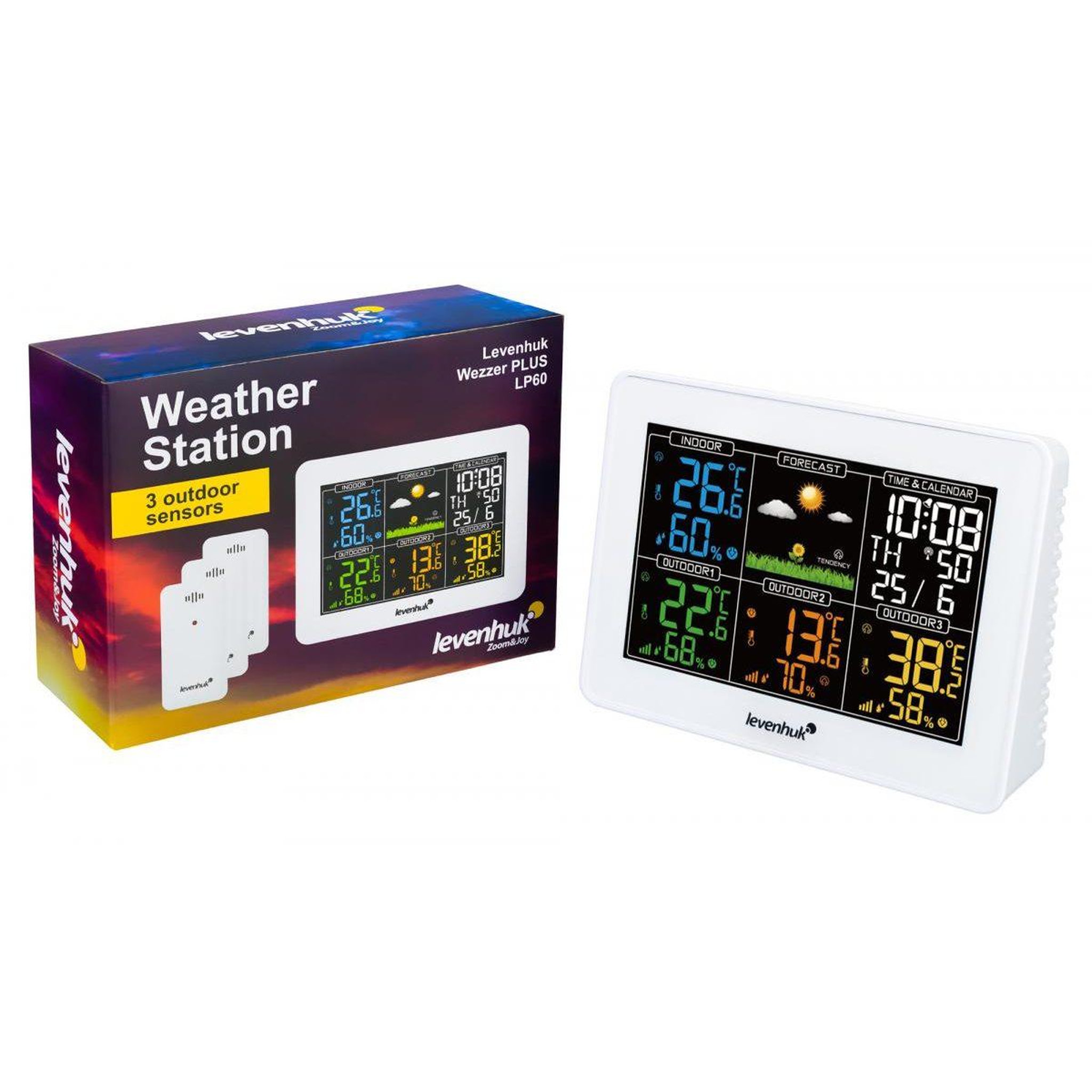 Voir la diapositive 2 : LEVENHUK Station météorologique  wezzer plus lp60