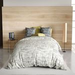 Les Ateliers du Linge Parure de housse de couette 100% coton 57fils flava. Coloris disponibles : Gris