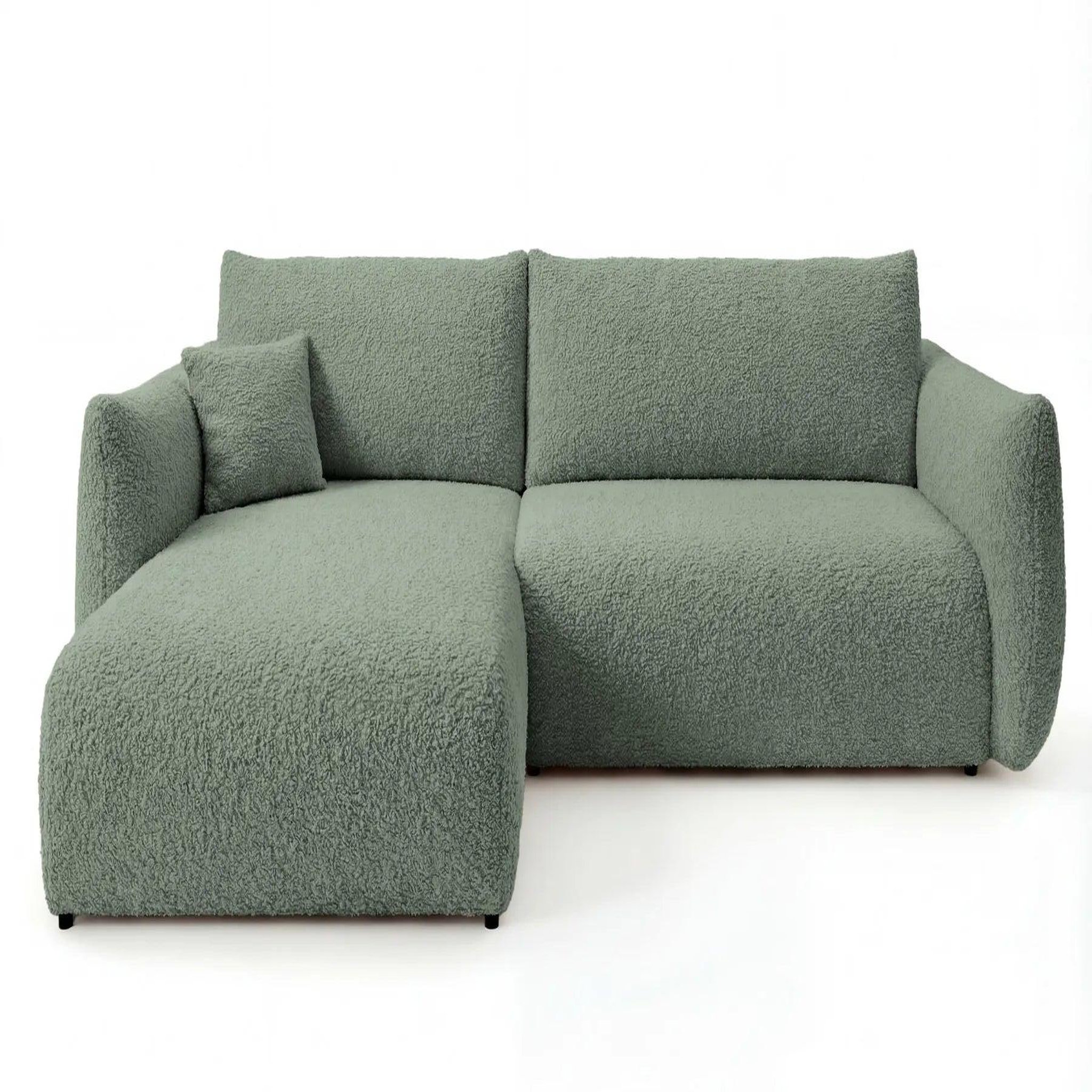 Voir la diapositive 1 : CASANOVA PARIS Elio - canapé d'angle convertible tissu bouclette