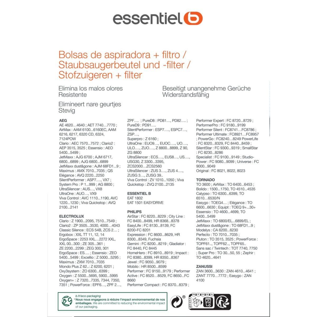 ESSENTIEL B Sac aspirateur EB1800M MEGA PACK