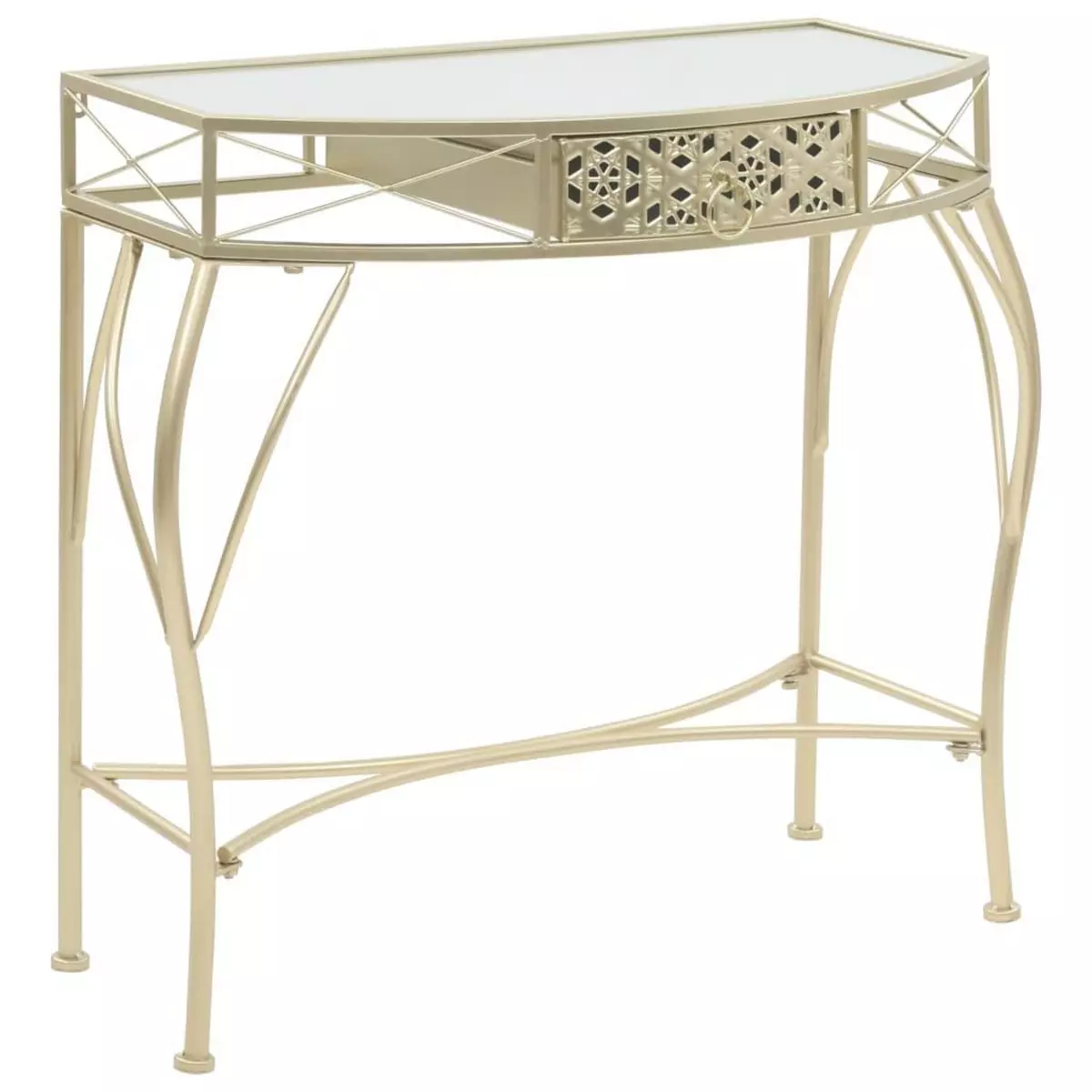 VIDAXL Table d'appoint Style français Metal 82 x 39 x 76 cm Dore