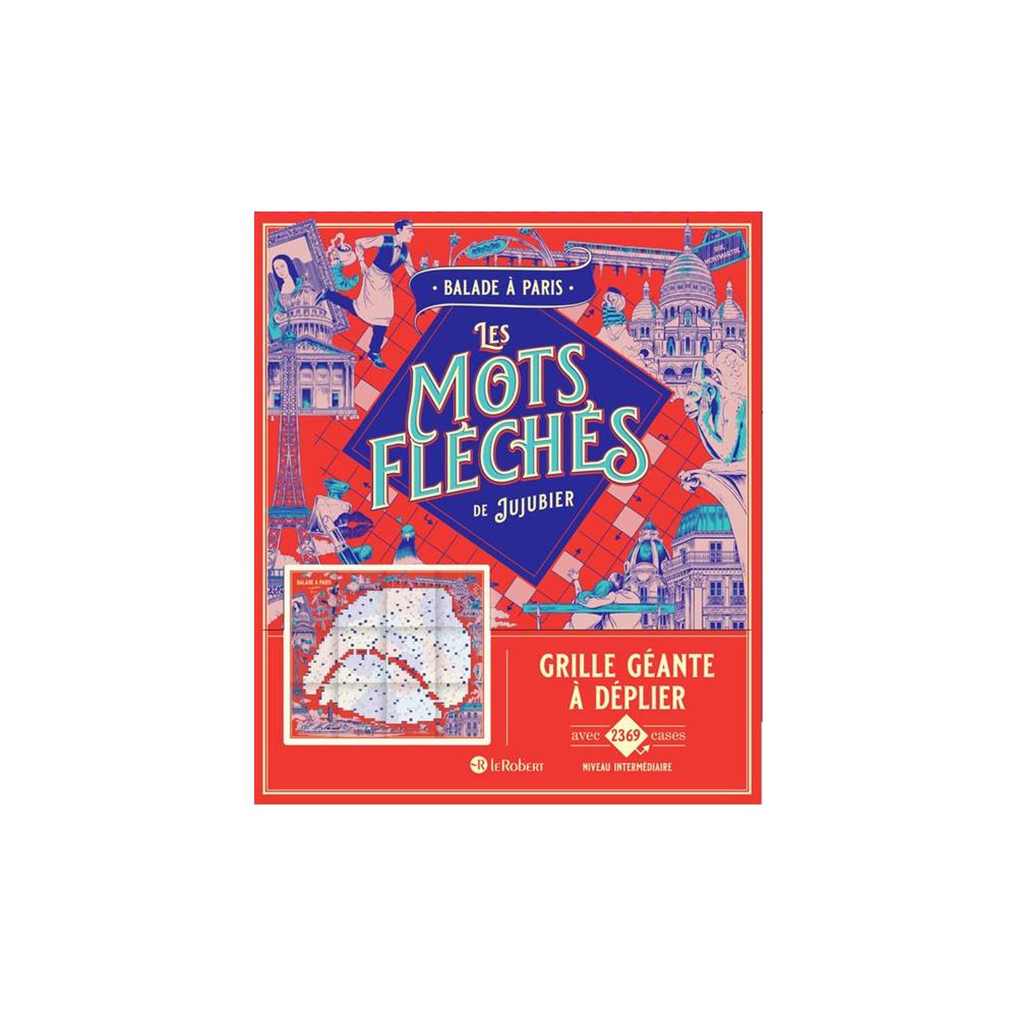 Jeu de mots fléchés Paris Les Mots fléchés de Jujubier grille géante XXL dépliante 90 x 78 cm 226 cases