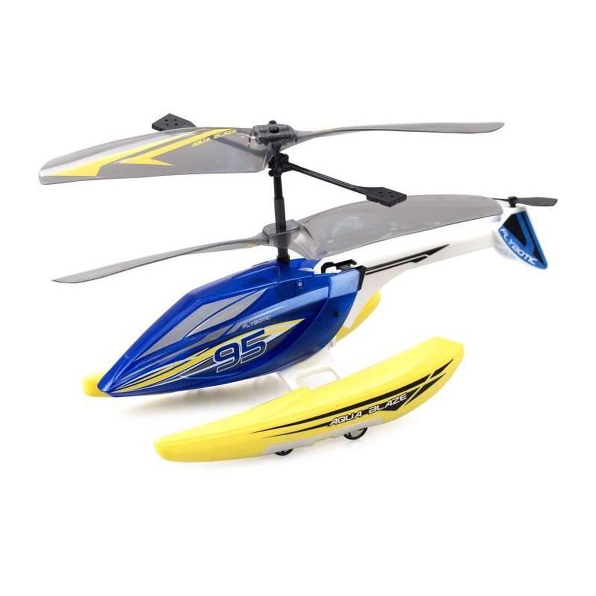 Voir la diapositive 2 : FLYBOTIC Hélicoptere Télécommandé - FLYBOTIC - Helico Aqua Blaze - 19 -5 cm - jaune et noir - des 8 ans