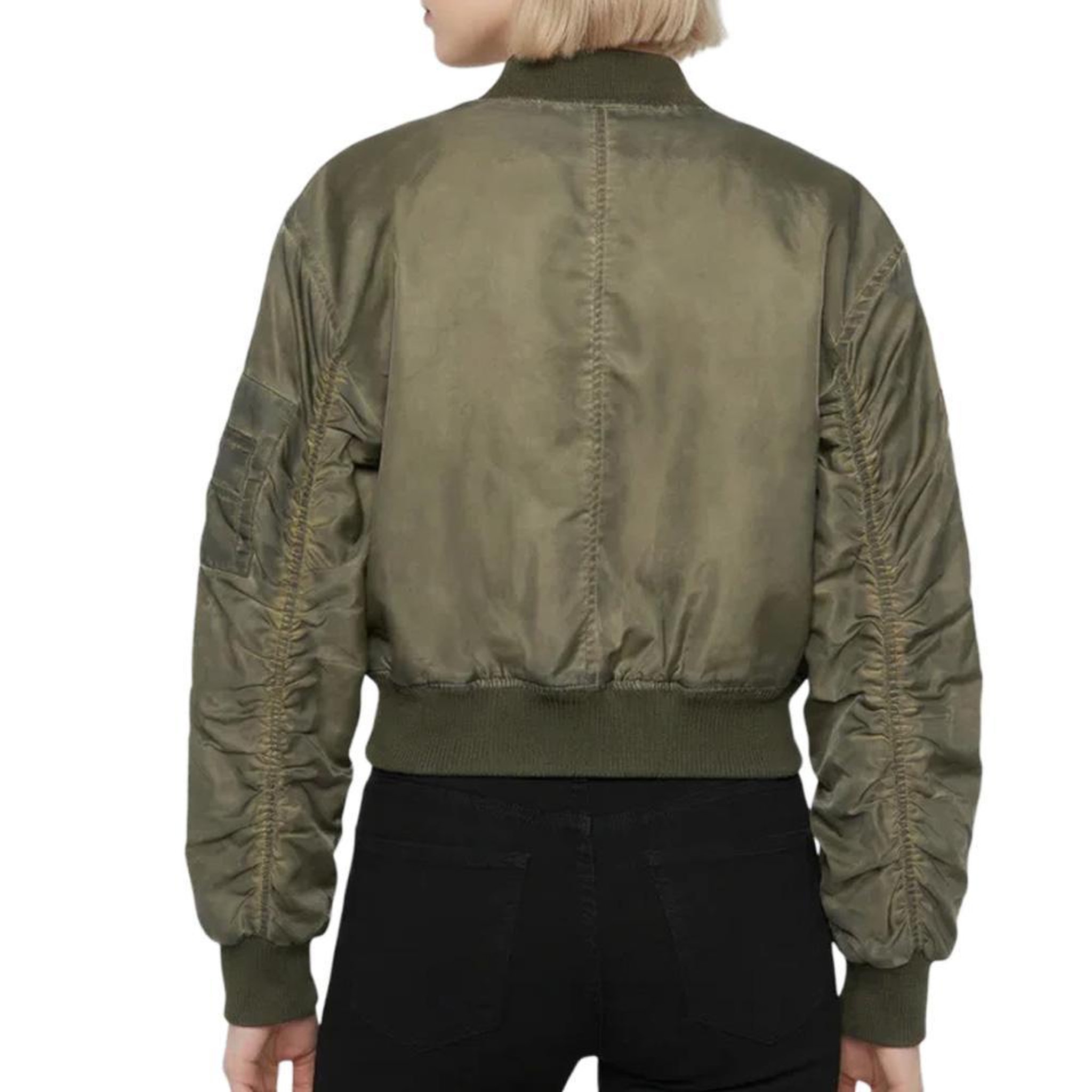 Voir la diapositive 5 : Schott Veste bomber femme kaki schott oversize washed
