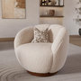 Voir la diapositive 2 : Rendez vous déco Fauteuil pivotant en tissu bouclé blanc-Ysé