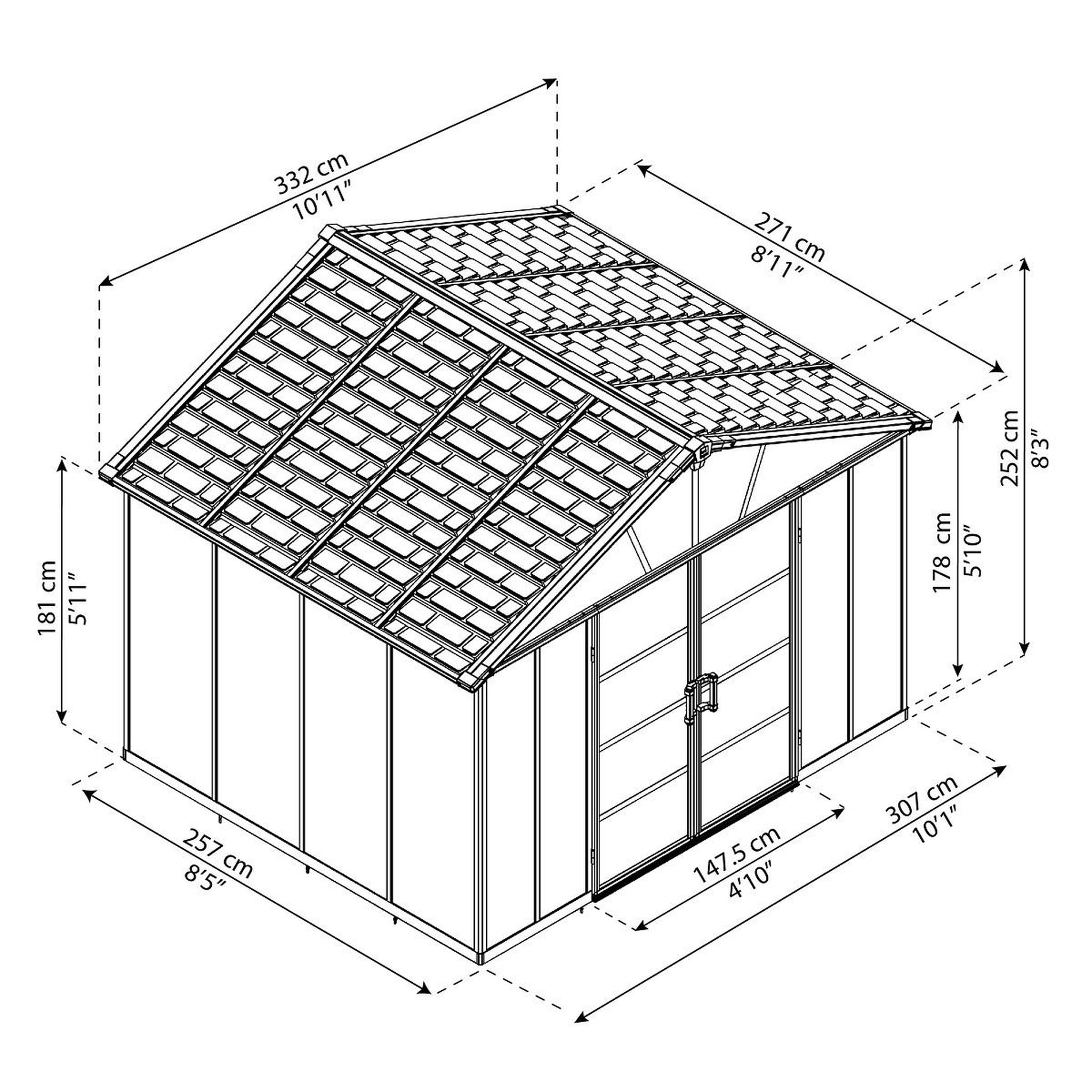 Voir la diapositive 3 : Canopia by PALRAM Abri de jardin - Aluminium et résine - 7,9m² - YUKON