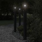 VIDAXL Lampadaire d'exterieur avec capteur noir 110cm acier inoxydable