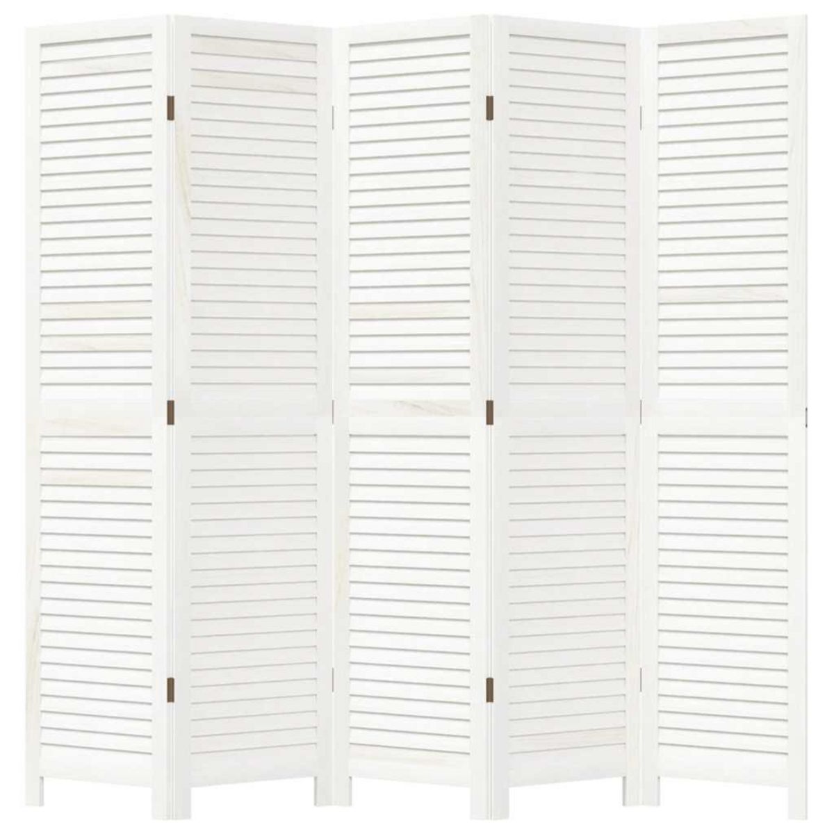VIDAXL Cloison de separation 5 panneaux blanc bois de paulownia massif