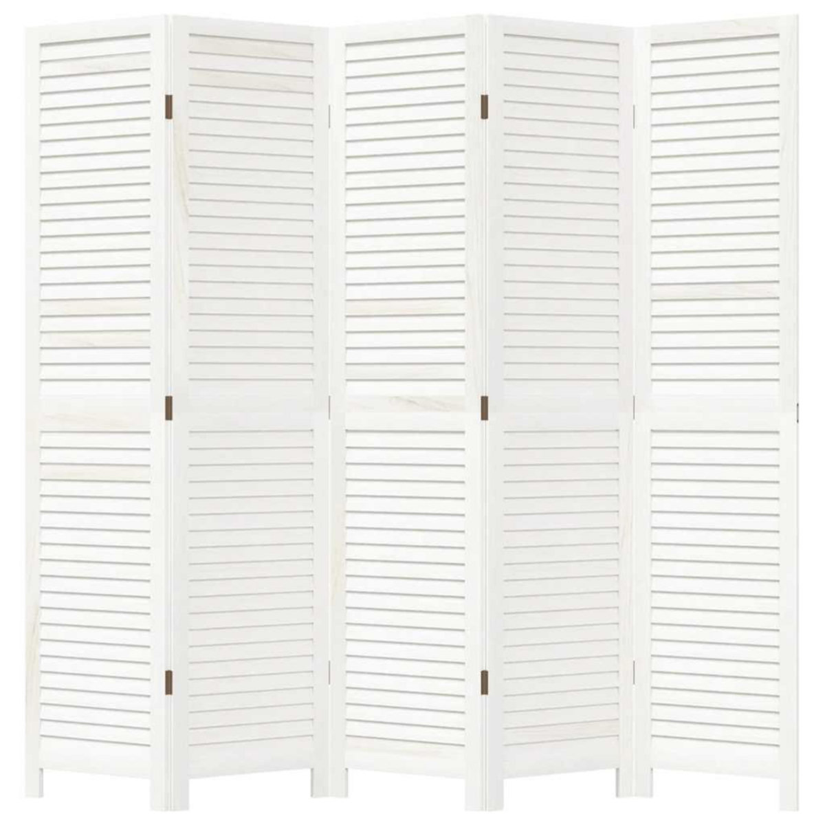 VIDAXL Cloison de separation 5 panneaux blanc bois de paulownia massif