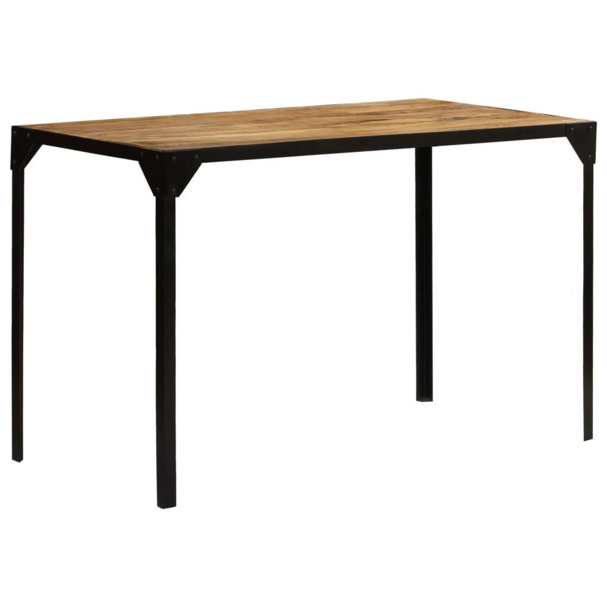 VIDAXL Table a manger Bois de manguier brut massif et Acier 120 cm