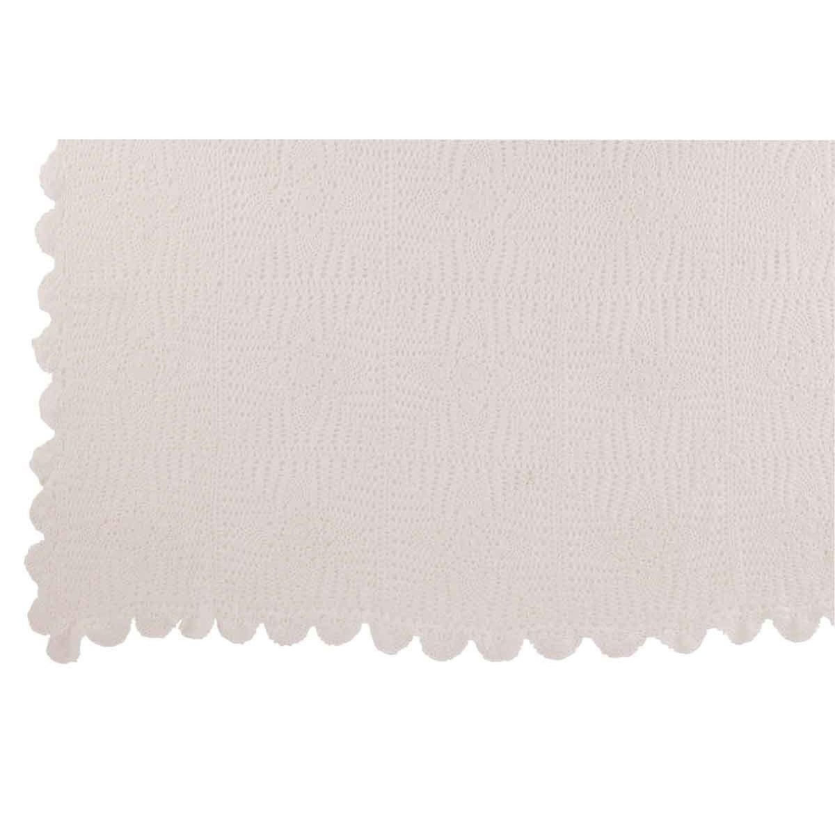 Paris Prix Nappe Déco en Coton  Dentelle  130x180cm Blanc