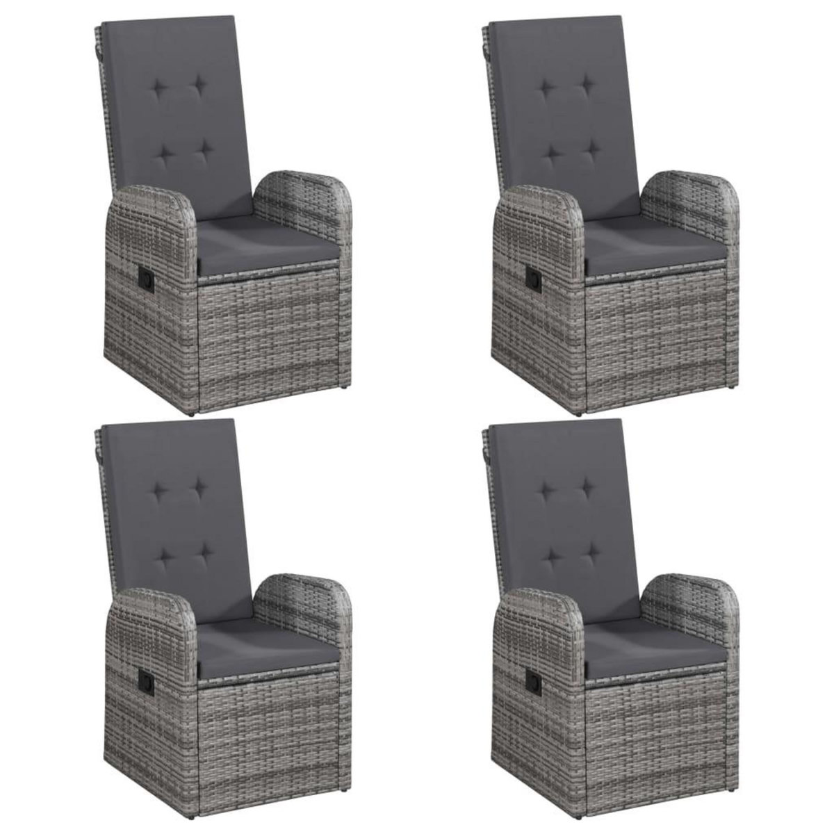 VIDAXL Ensemble a manger de jardin 7 pcs Gris