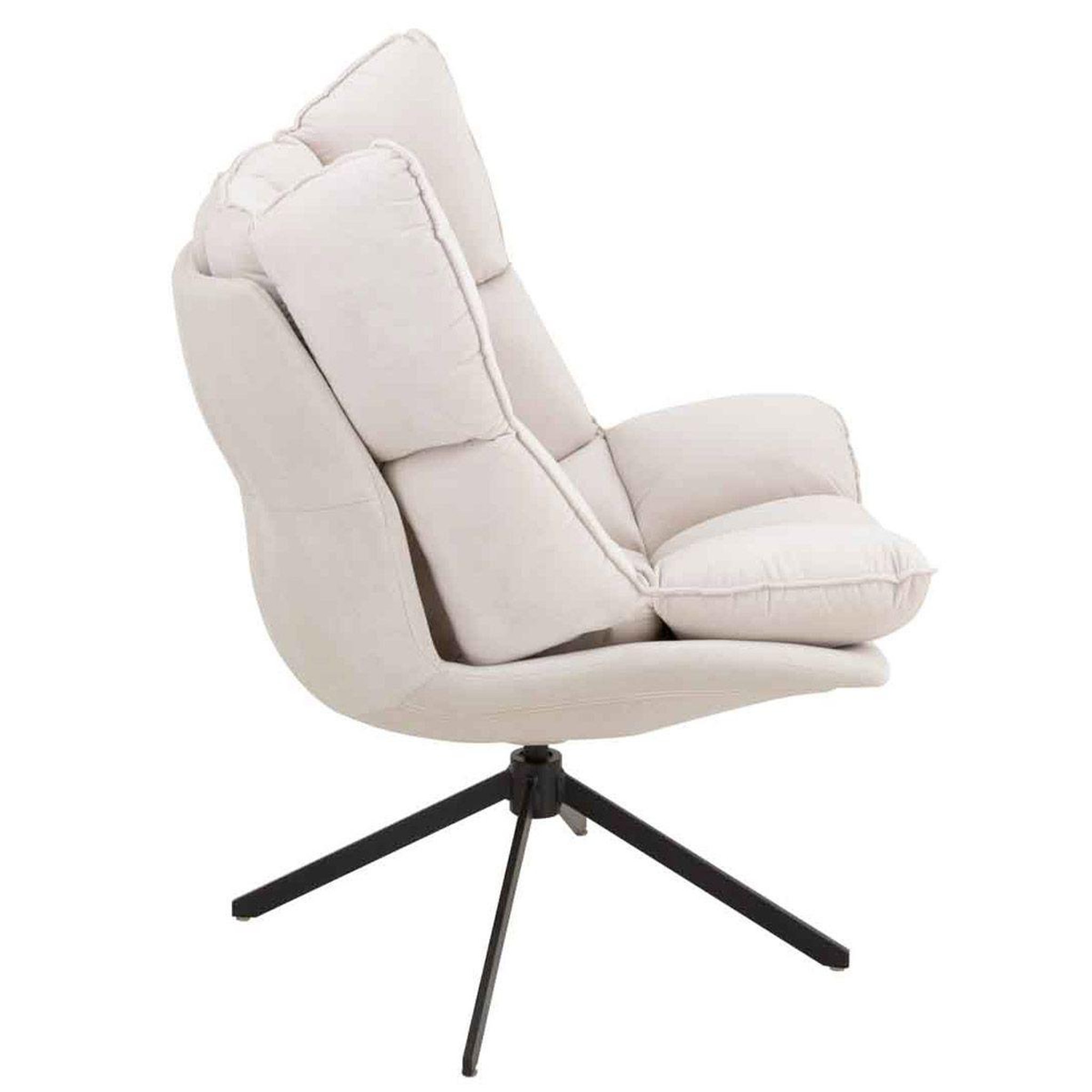 Voir la diapositive 3 : J-LINE Fauteuil relax sur pied  coussin  92cm beige