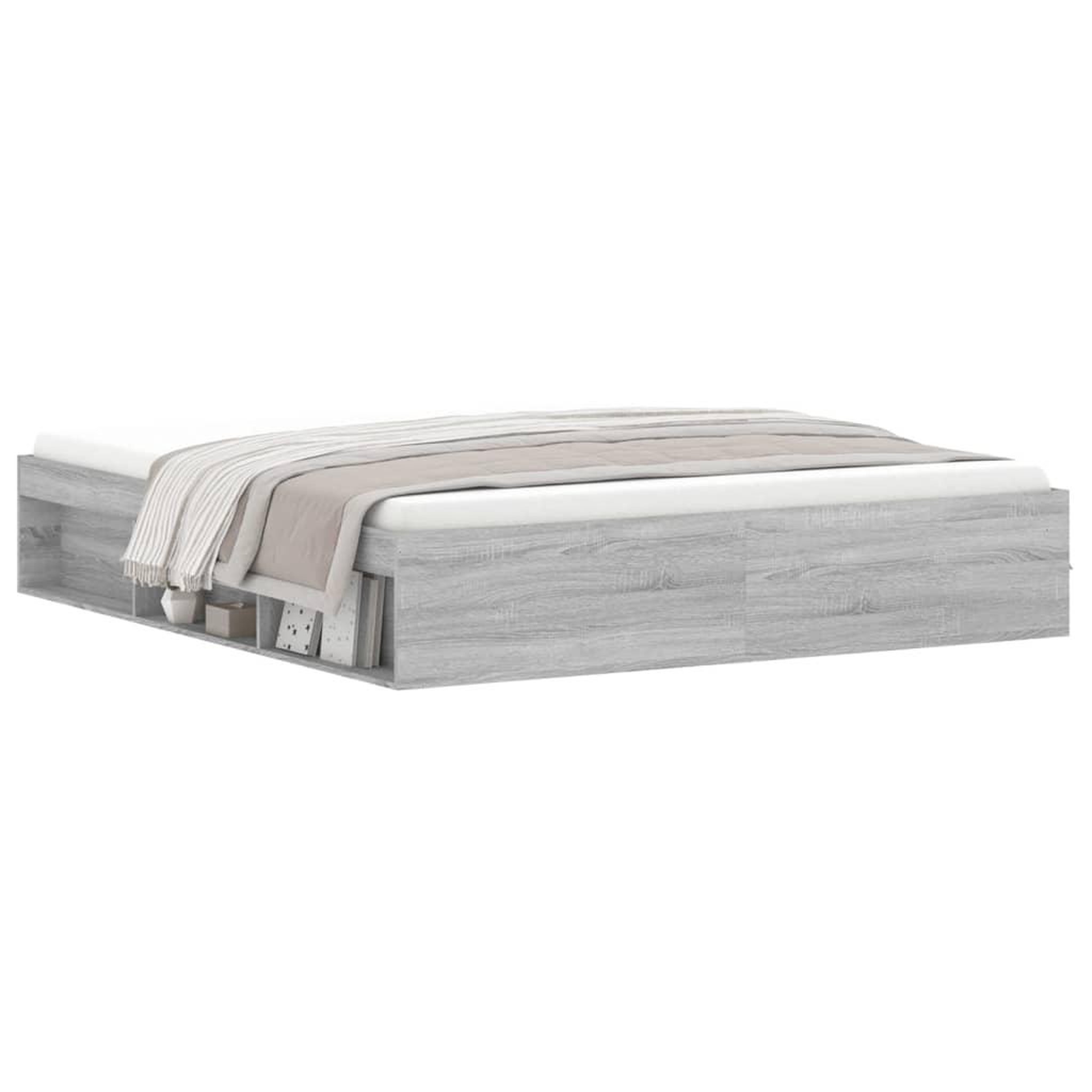 Voir la diapositive 3 : VIDAXL Cadre de lit sans matelas sonoma gris 180x200 cm