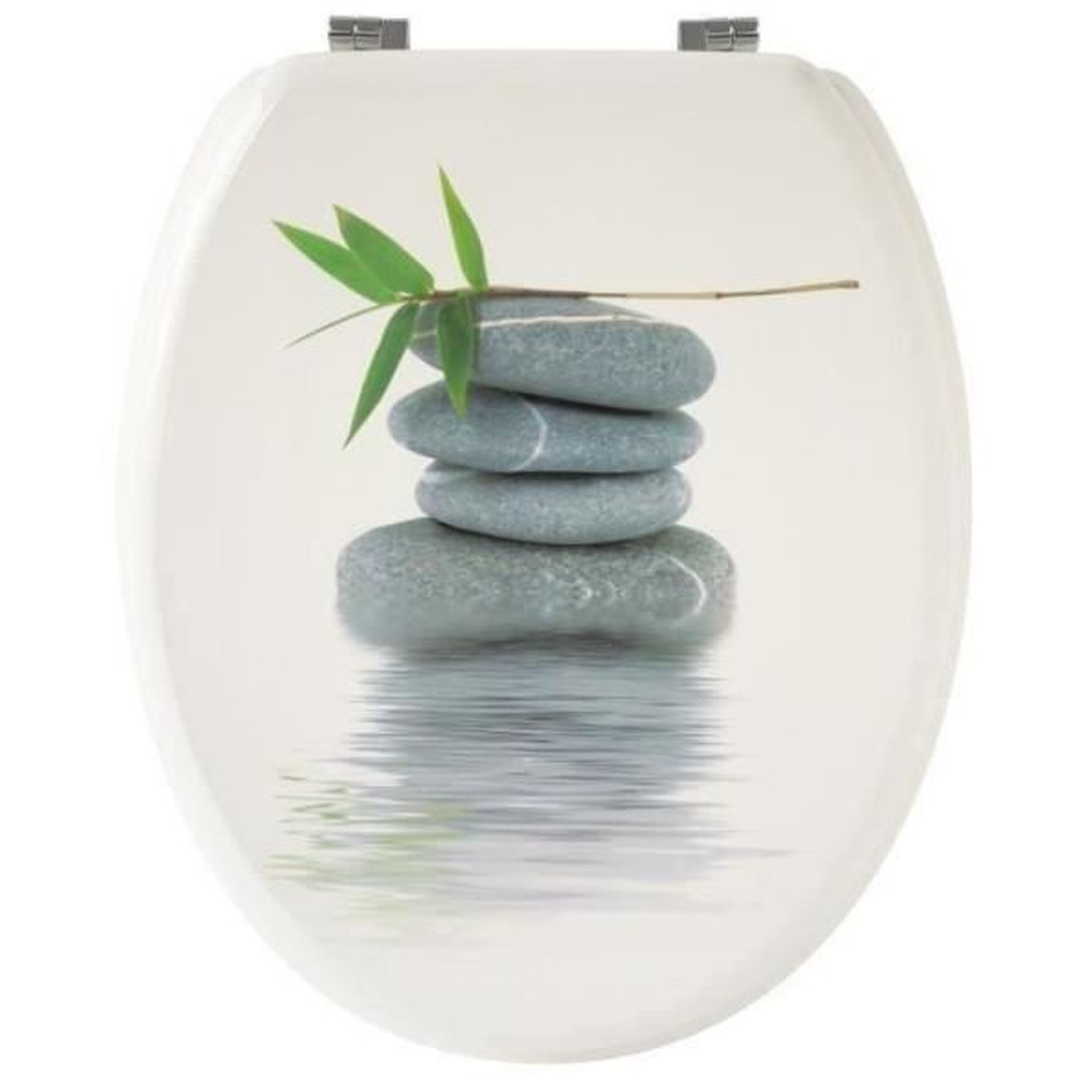 GELCO Abattant WC Galets gris - GELCO - Universel - Bois moulé MDF - Fixations universelles