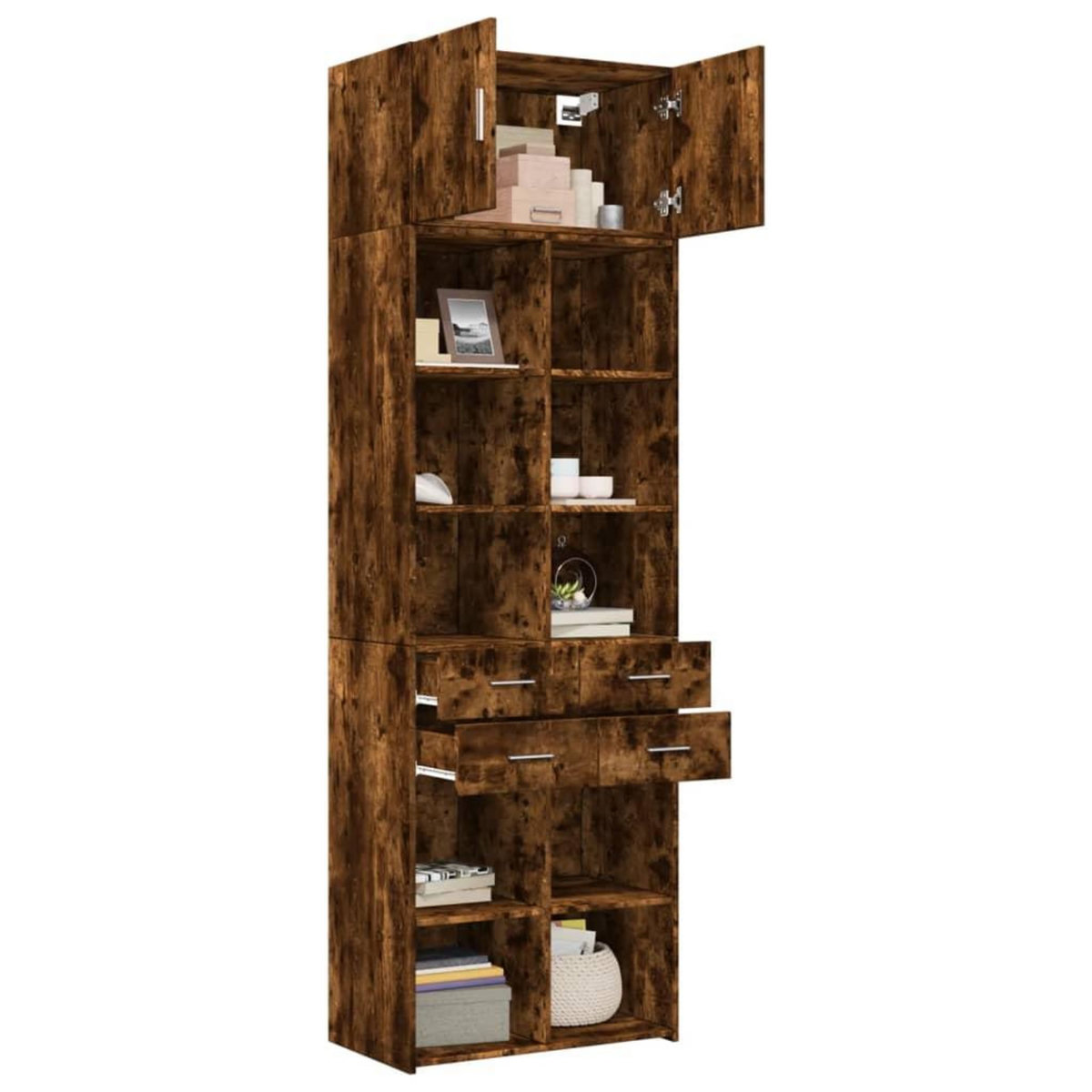 VIDAXL Armoire de rangement chene fume 70x42,5x225cm bois d'ingenierie