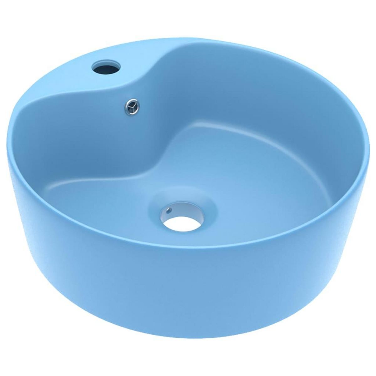 VIDAXL Lavabo de luxe avec trop-plein Bleu clair mat 36x13cm Ceramique