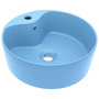 Voir la diapositive 2 : VIDAXL Lavabo de luxe avec trop-plein Bleu clair mat 36x13cm Ceramique