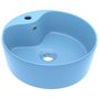 Voir la diapositive 2 : VIDAXL Lavabo de luxe avec trop-plein Bleu clair mat 36x13cm Ceramique