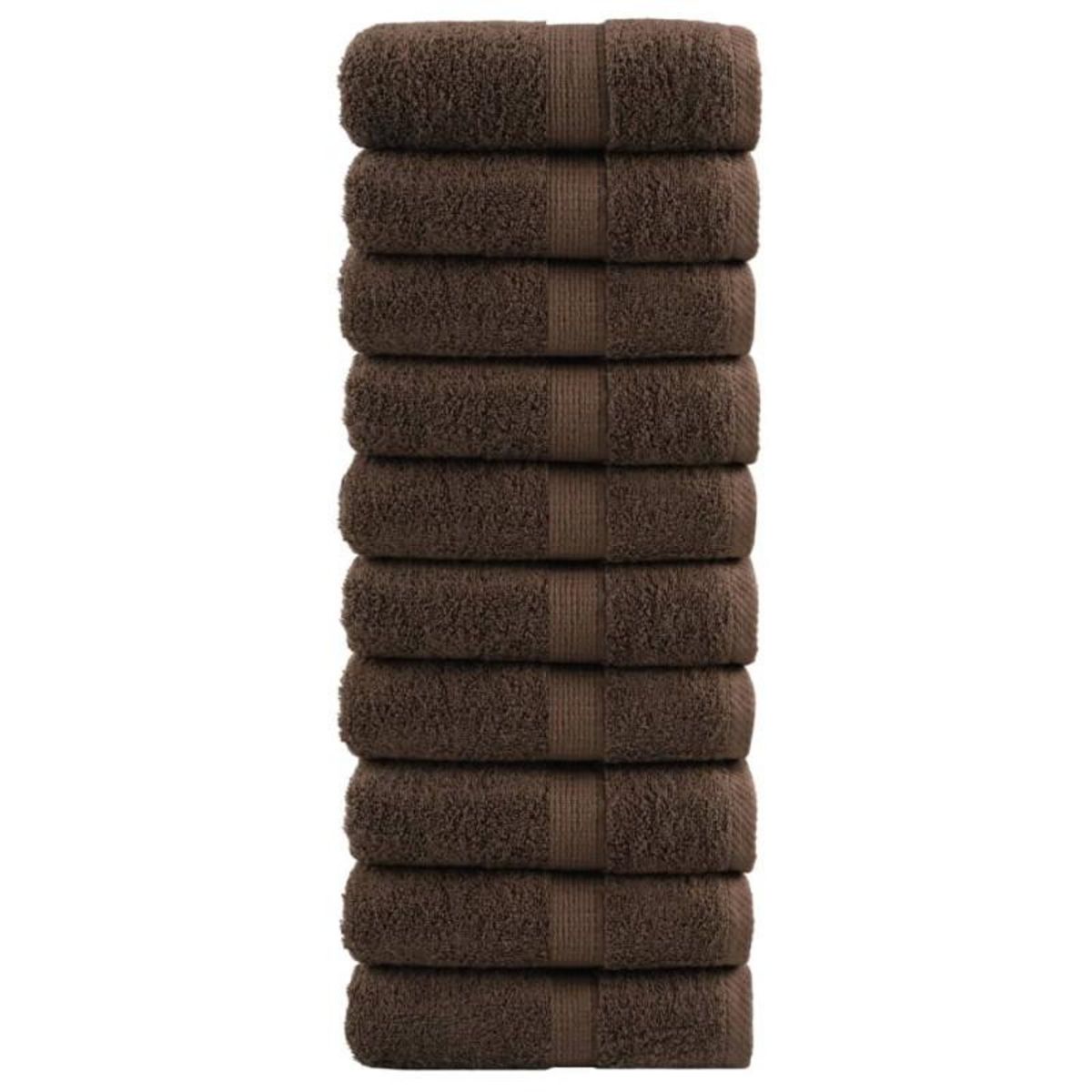 VIDAXL Serviettes d invité de qualité supérieure SOLUND 10 pcs marron