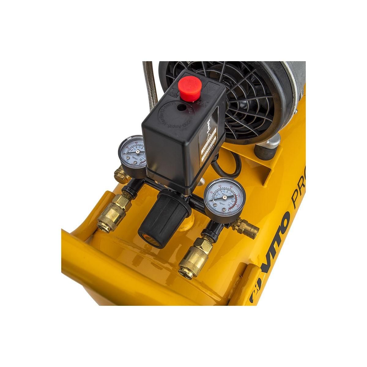 VITO Pro-Power Compresseur d'air Silencieux 50 Litres 1.5 CV 1100W 8 bar VITO