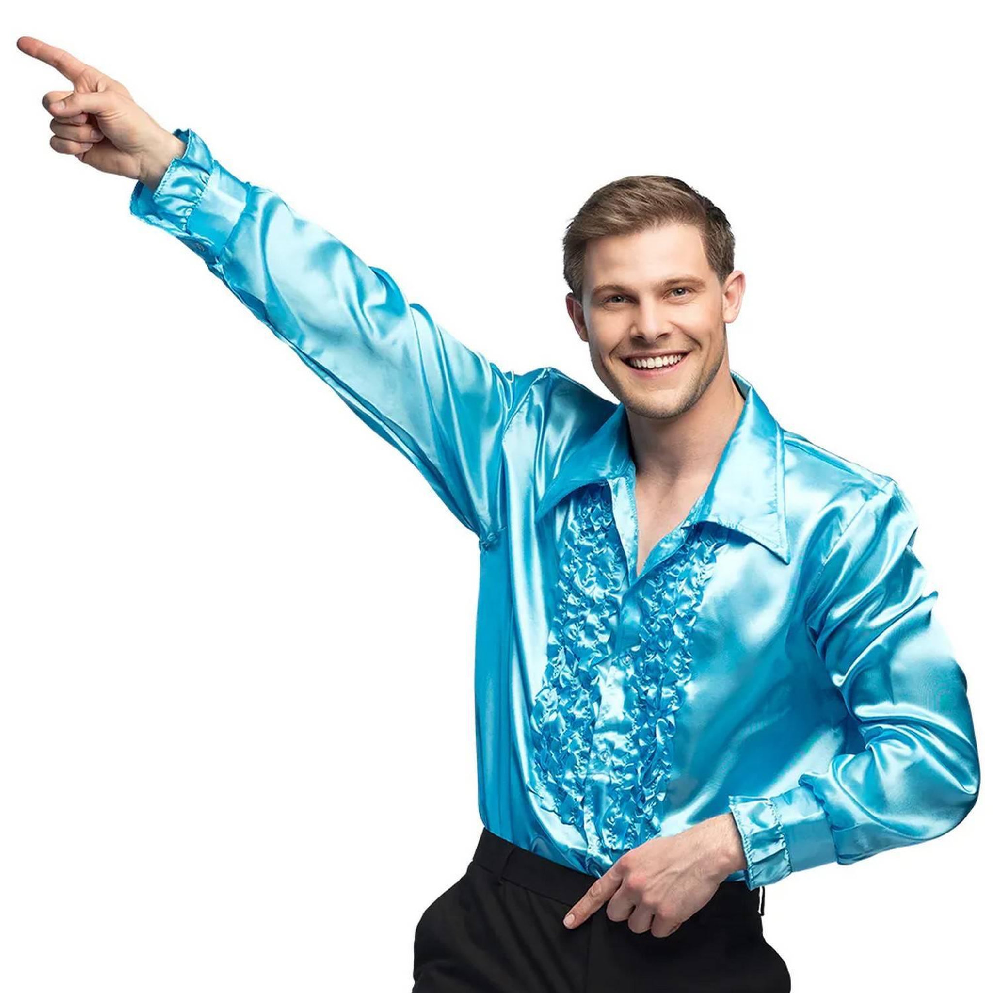 Boland Chemise Disco Turquoise - Adulte - XL