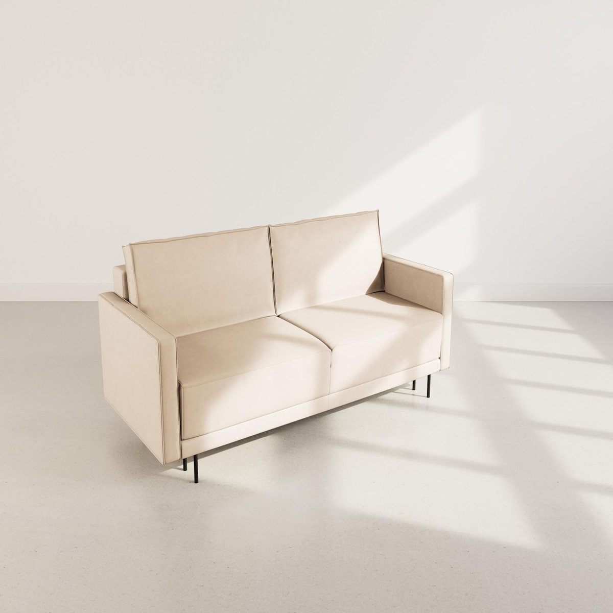 LISA DESIGN Charlie - canapé droit 3 places convertible avec coffre en simili