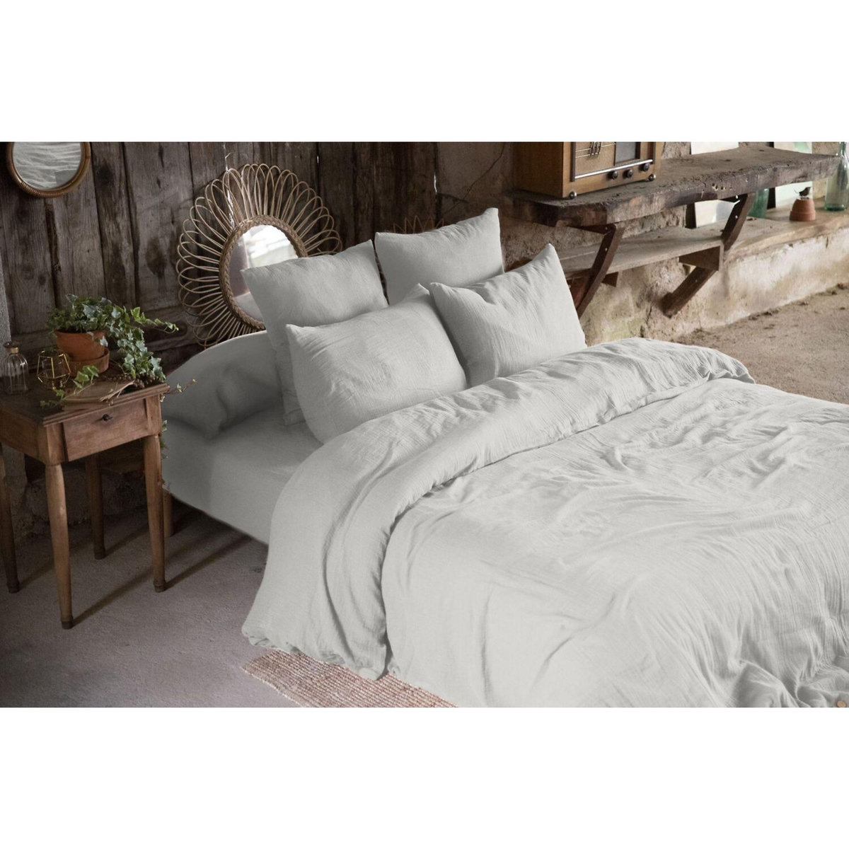Home collection Housse de couette 100% gaze de coton