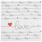 Paris Prix Lot de 20 Serviettes en Papier  New Love  33x33cm Blanc