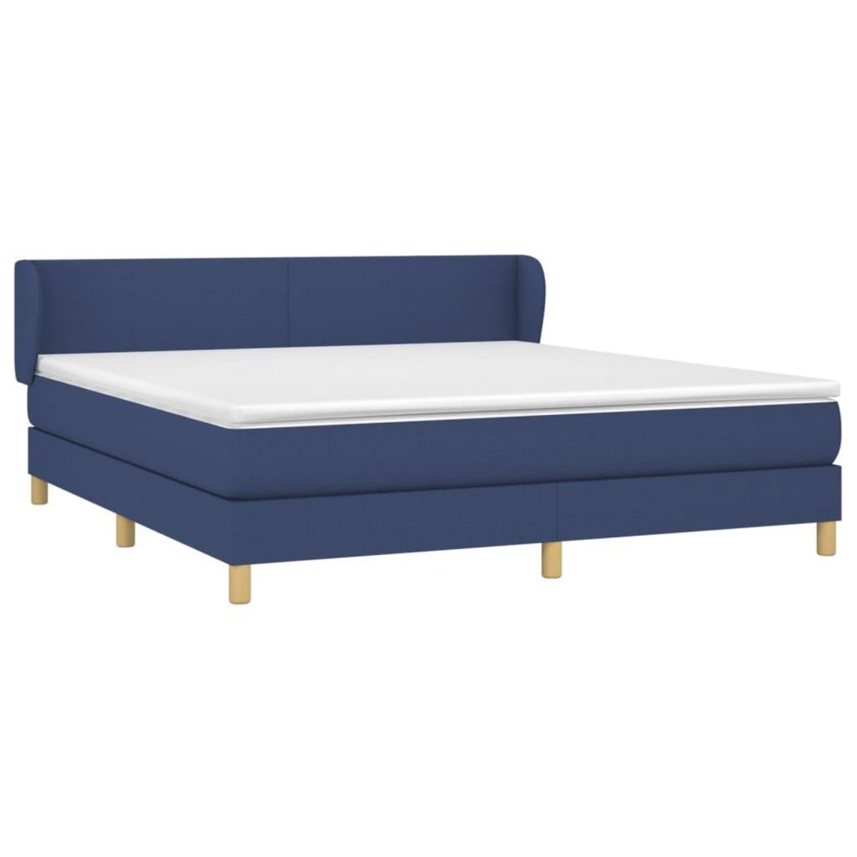 VIDAXL Sommier a lattes de lit avec matelas Bleu 180x200 cm Tissu