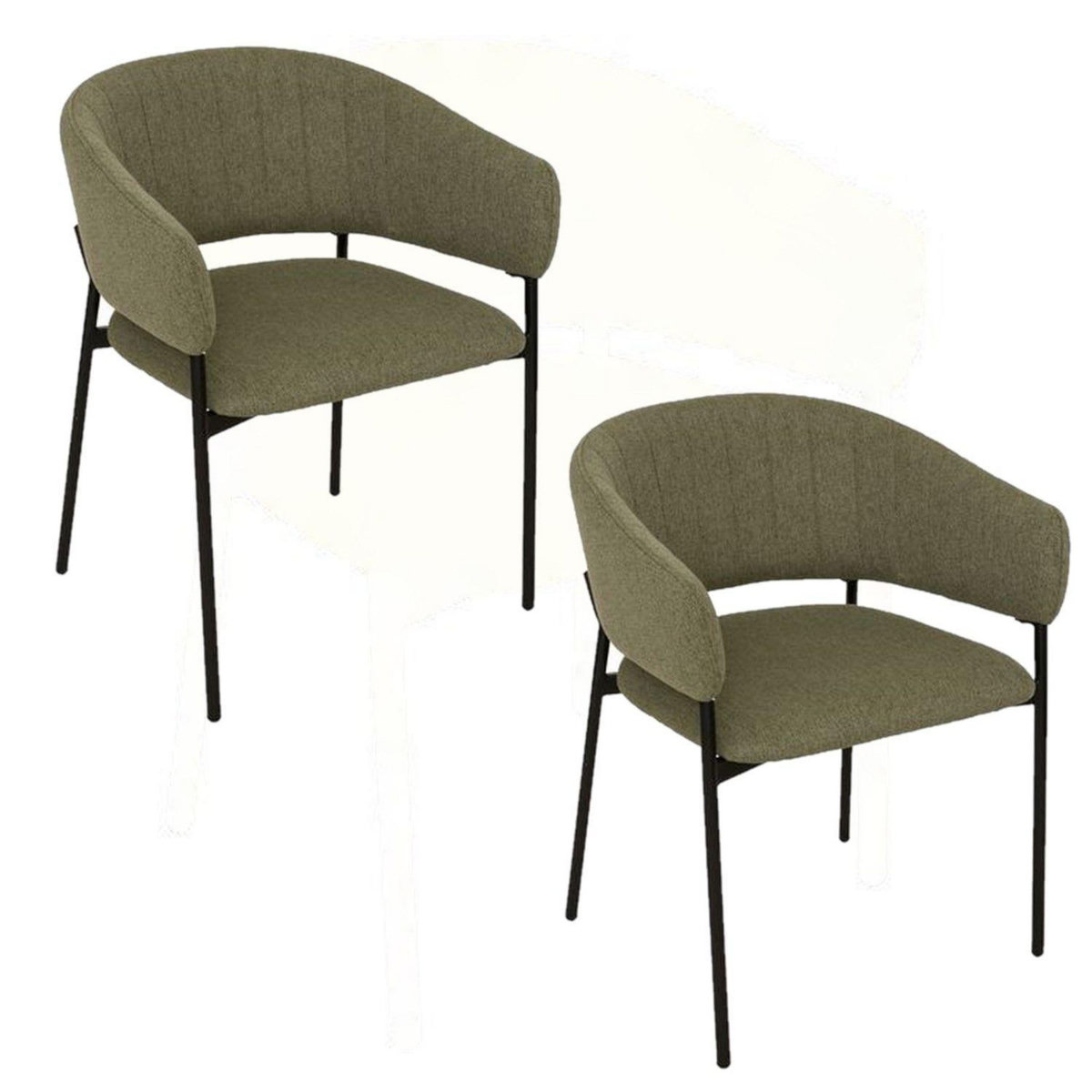 ATMOSPHERA Lot de 2 fauteuils à diner en tissu SOLEA