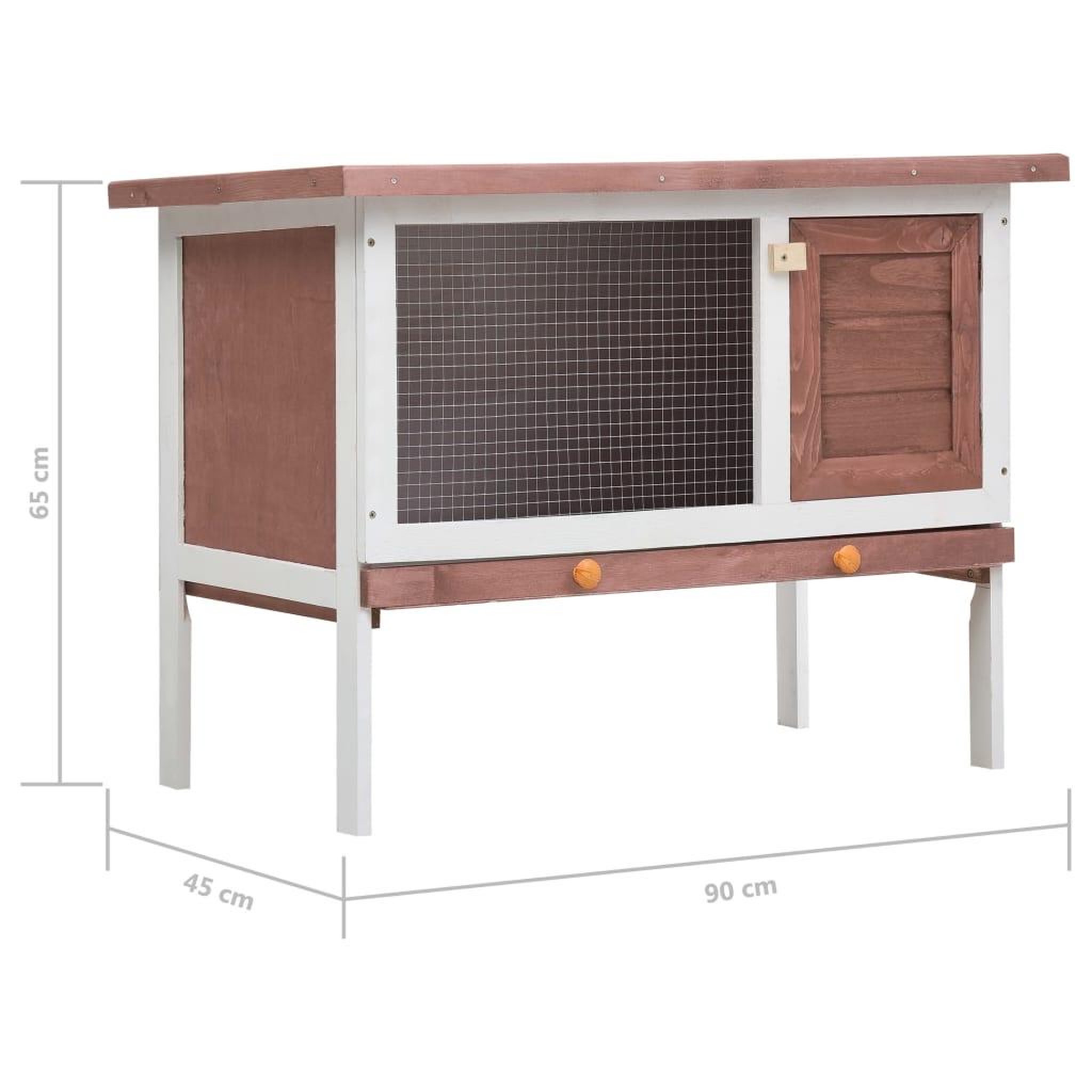 Voir la diapositive 6 : VIDAXL Clapier d'exterieur 1 niveau Marron Bois