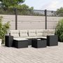 Voir la diapositive 1 : VIDAXL Salon de jardin 7 pcs avec coussins noir resine tressee