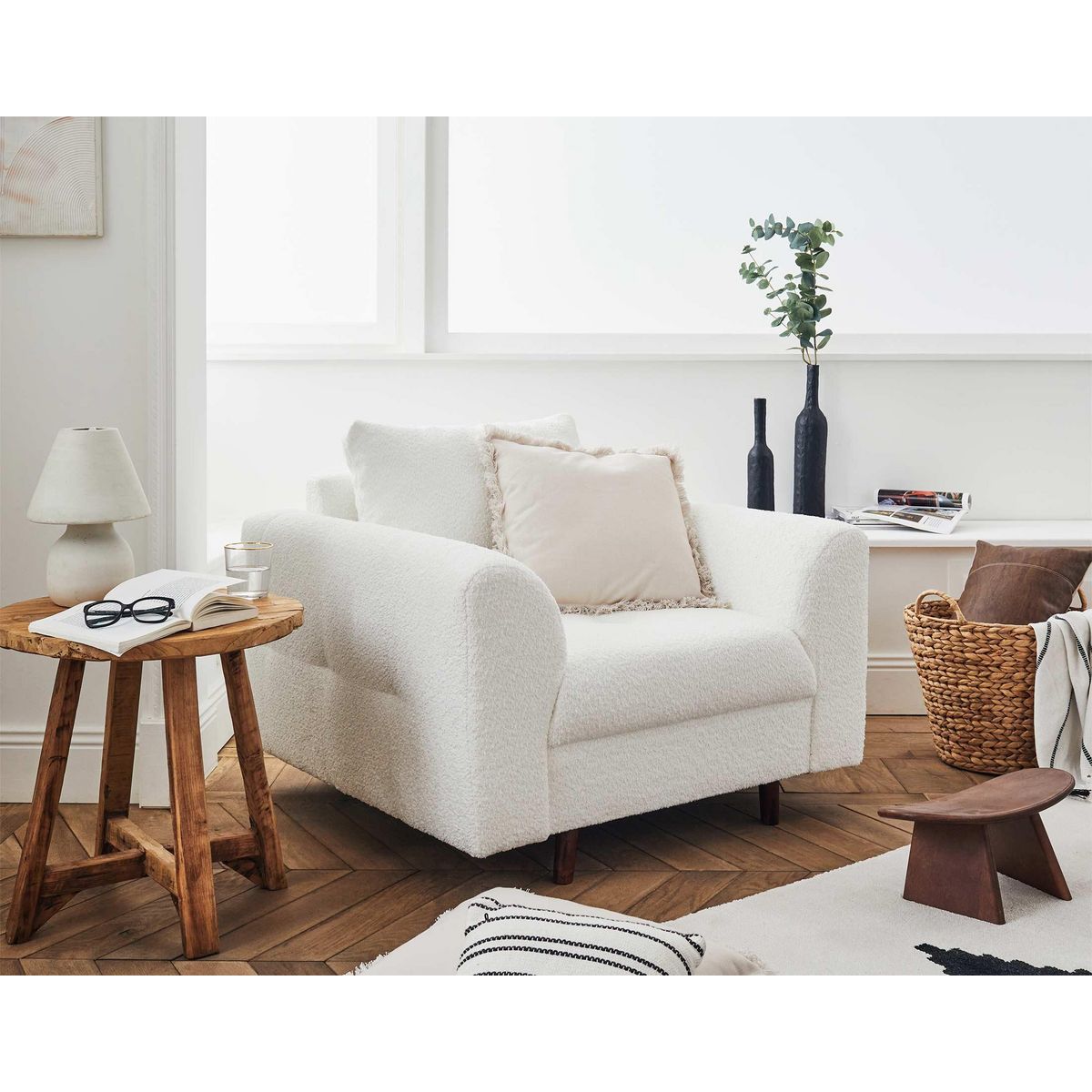 LISA DESIGN Rune - fauteuil - en tissu bouclette