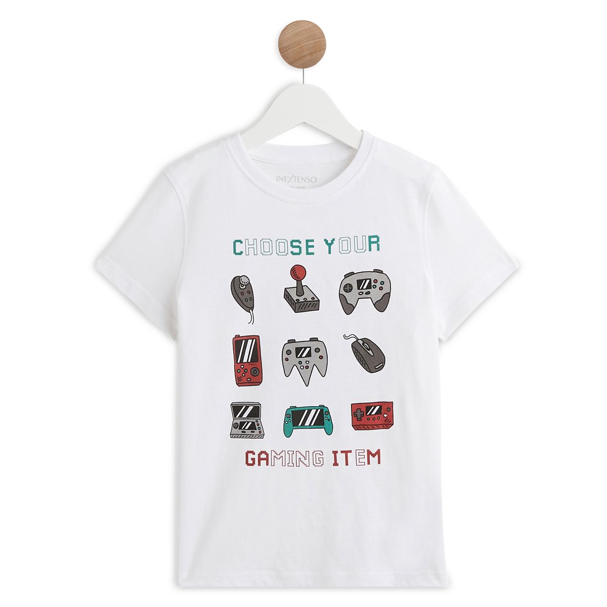 IN EXTENSO Ensemble chemise velours + t-shirt manches courtes gaming garçon