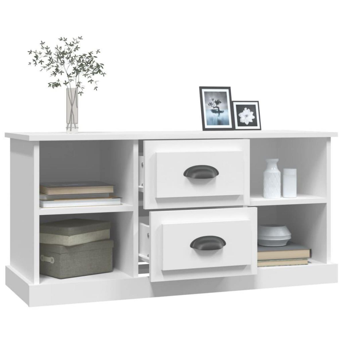 VIDAXL Meuble TV blanc 99,5x35,5x48 cm bois d'ingenierie