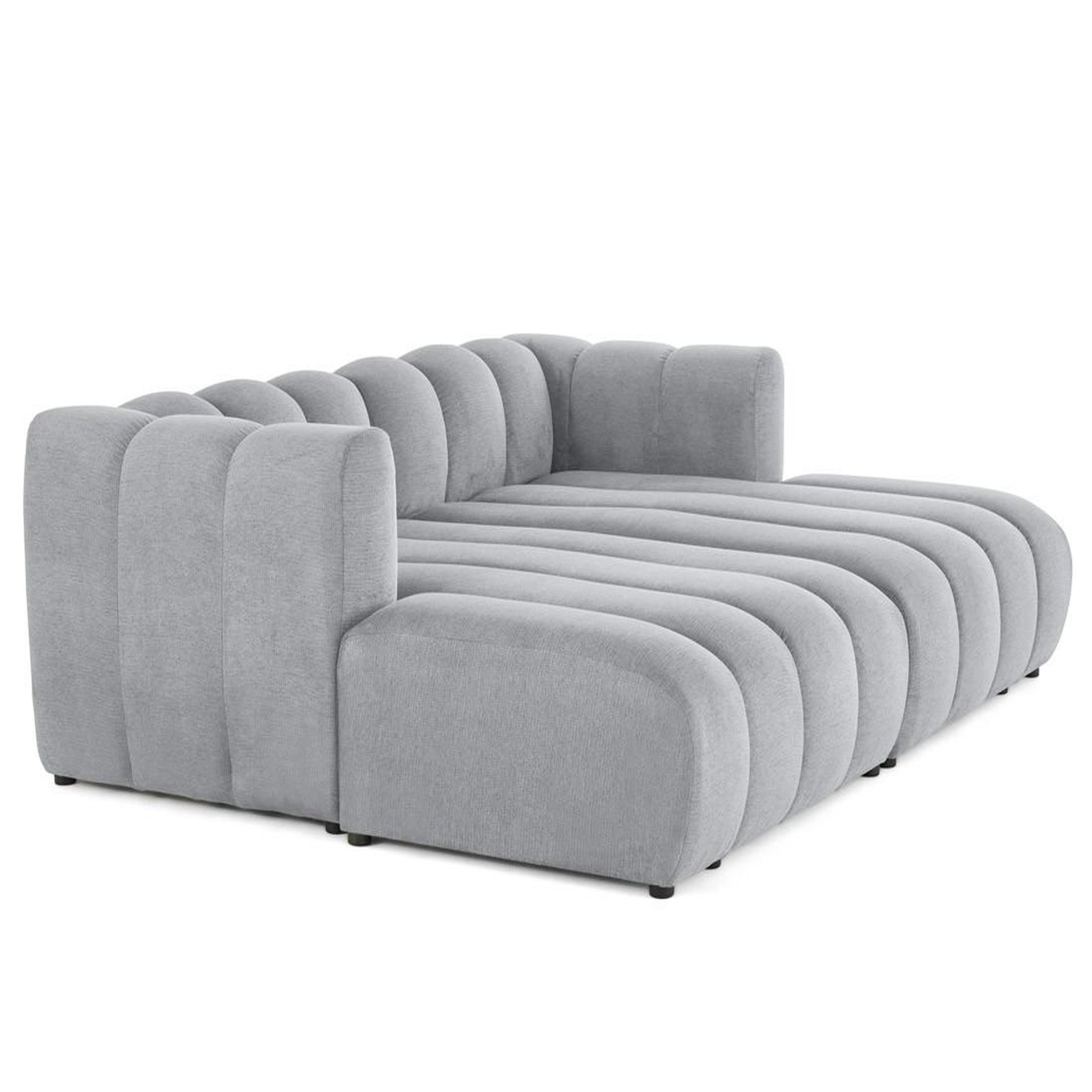Voir la diapositive 2 : LISA DESIGN Debbie - canapé modulable droit 3 places avec double méridienne - assise profonde - en tissu texturé