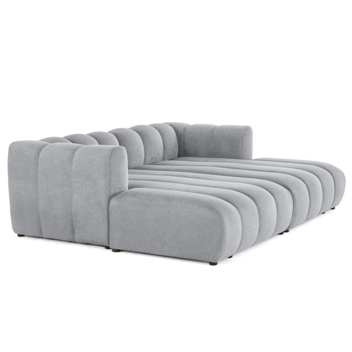 LISA DESIGN Debbie - canapé modulable droit 3 places avec double méridienne - assise profonde - en tissu texturé