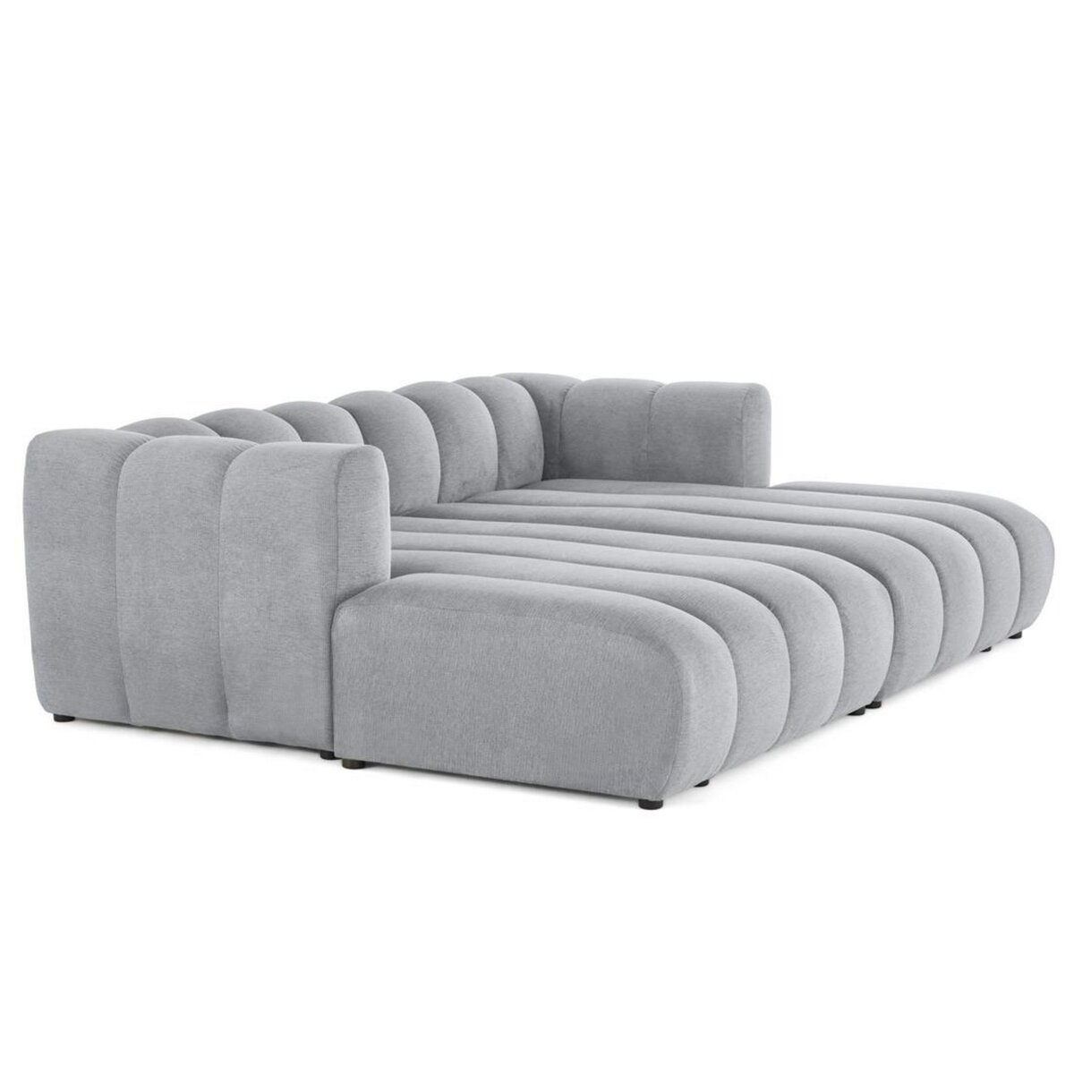 LISA DESIGN Debbie - canapé modulable droit 3 places avec double méridienne - assise profonde - en tissu texturé