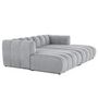 Voir la diapositive 2 : LISA DESIGN Debbie - canapé modulable droit 3 places avec double méridienne - assise profonde - en tissu texturé