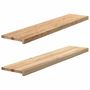 Voir la diapositive 4 : VIDAXL Marches d'escalier 2 pcs non traite bois de chene massif