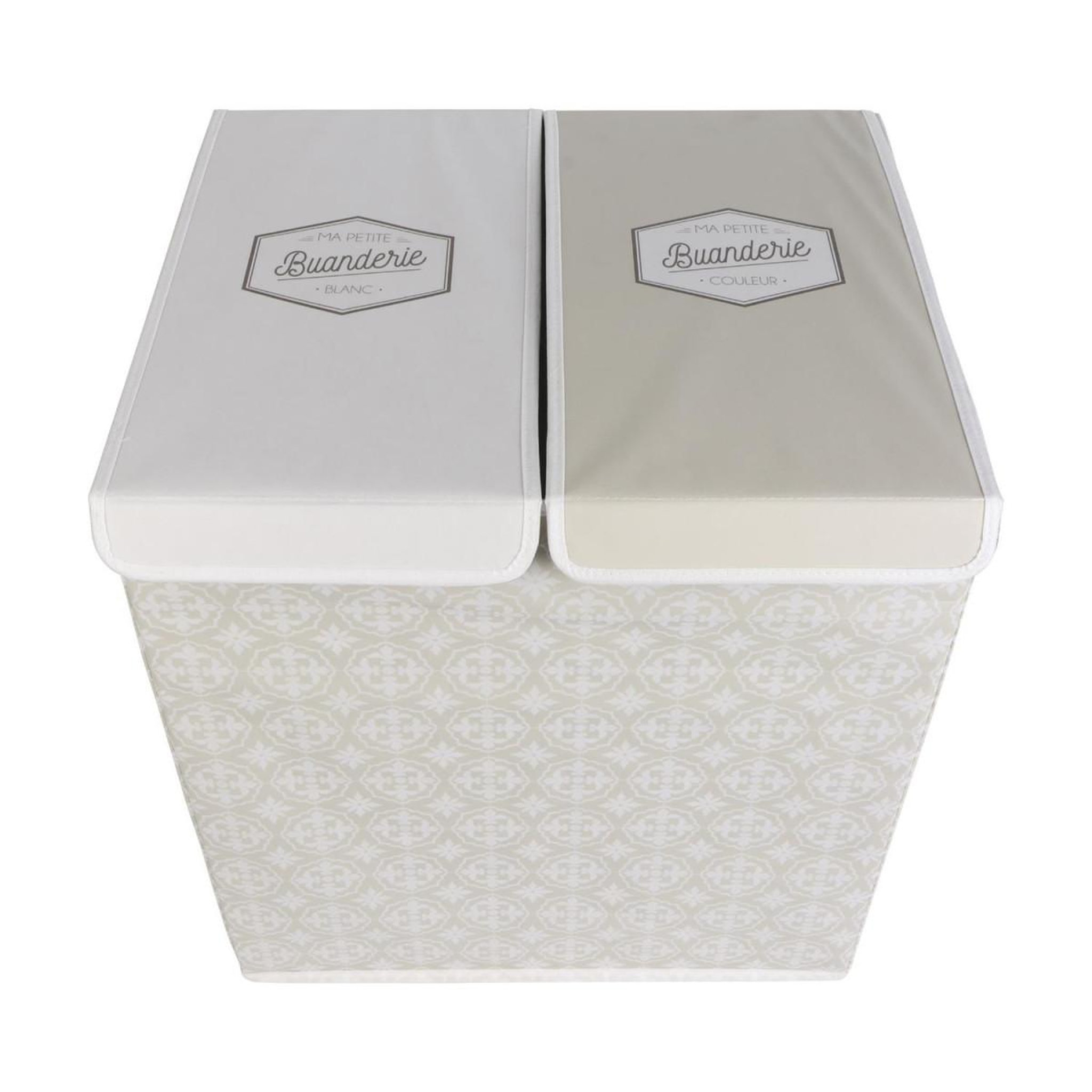 Voir la diapositive 4 : Je cherche une idee Panier à Linge Double  Ma Petite Buanderie  57cm Beige