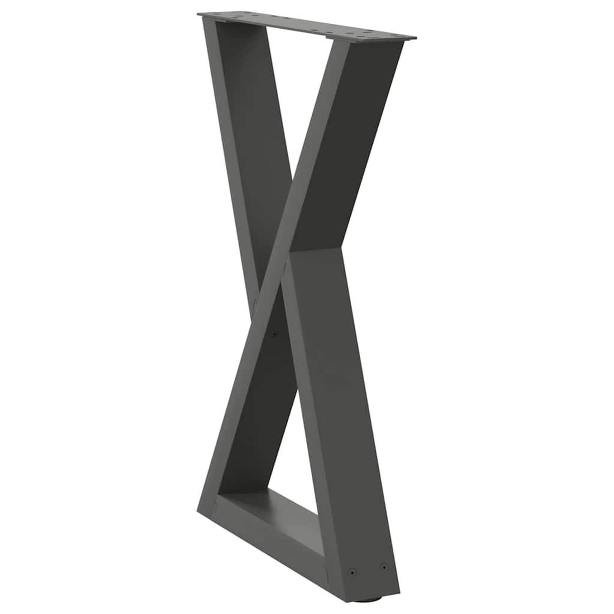 Voir la diapositive 4 : VIDAXL Pieds de table a manger 2 pcs anthracite 60x(72-73,3)cm