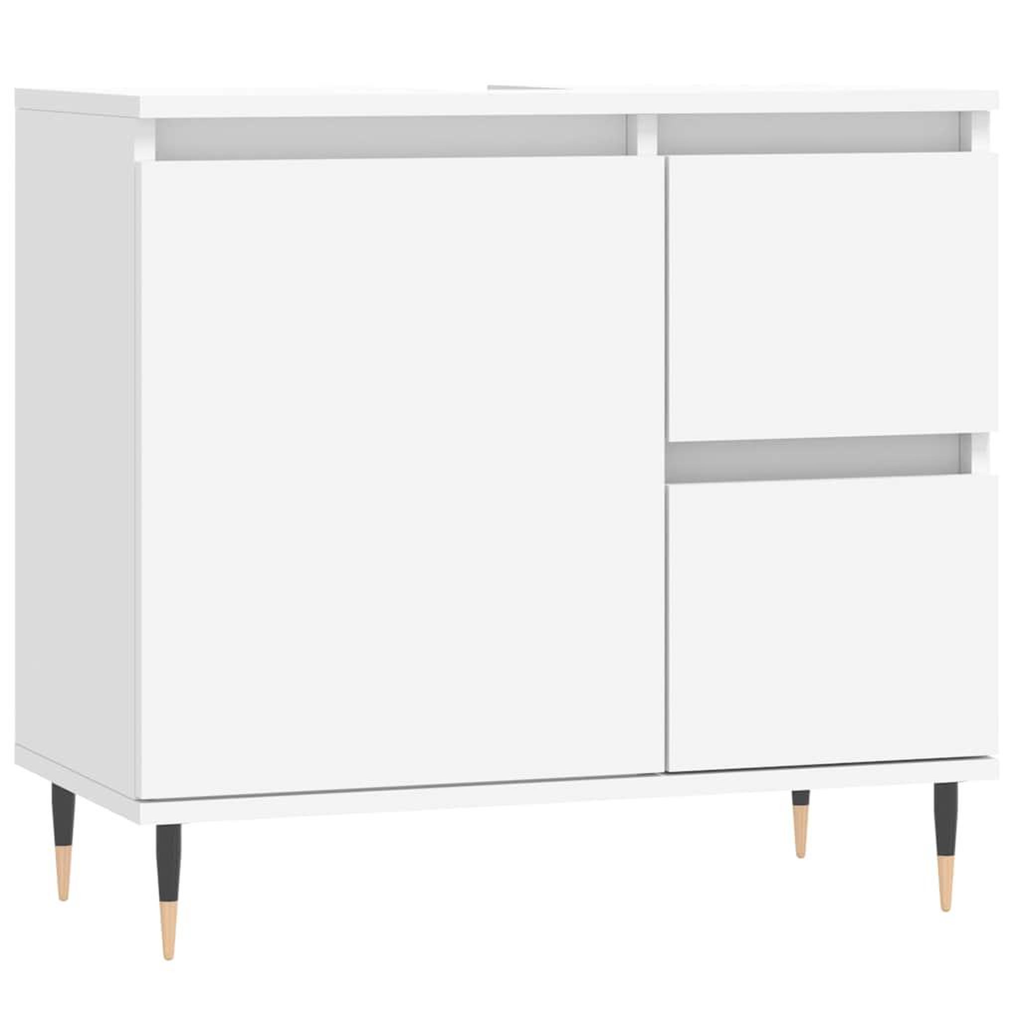 Voir la diapositive 2 : VIDAXL Armoire de salle de bain blanc 65x33x60 cm bois d'ingenierie