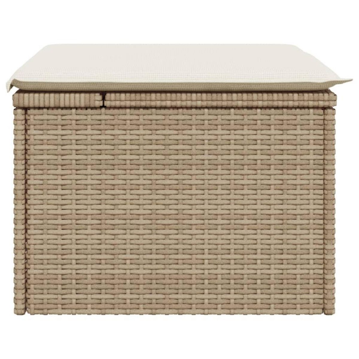 VIDAXL Tabouret de jardin avec coussin beige 55x55x37cm resine tressee