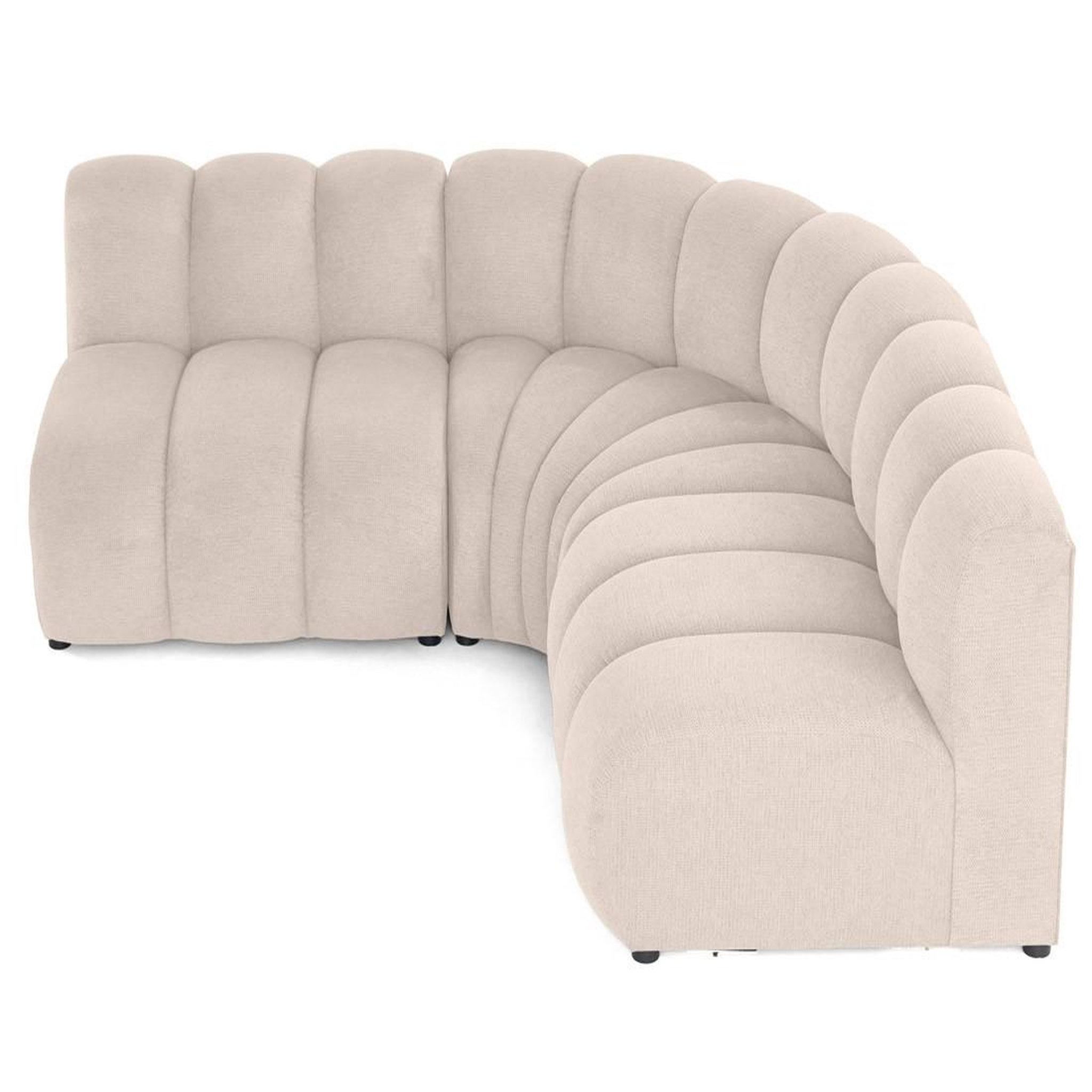 Voir la diapositive 5 : BEST MOBILIER Debbie - canapé modulable d'angle réversible 4 places en tissu texturé