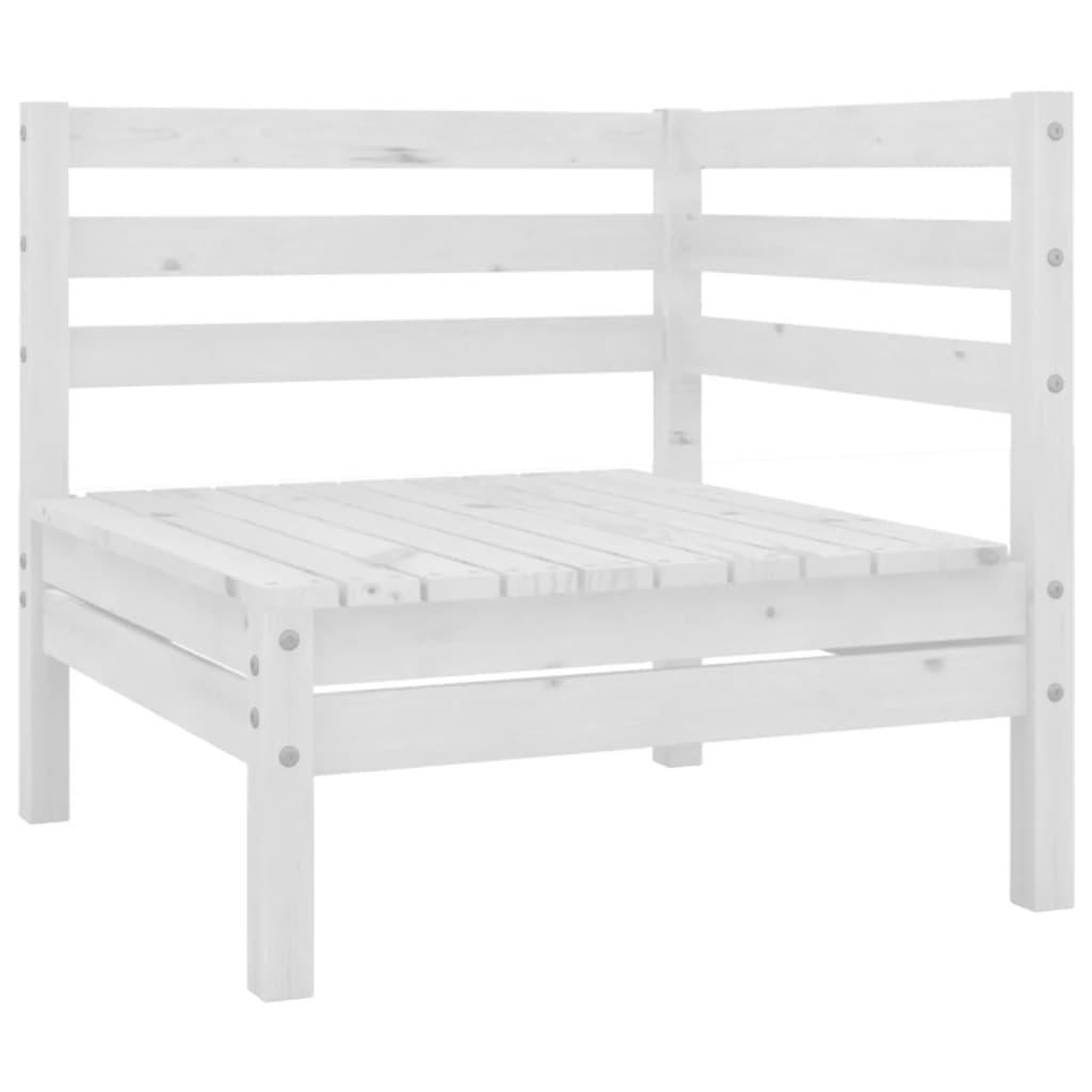 Voir la diapositive 3 : VIDAXL Salon de jardin 4 pcs Blanc Bois de pin massif