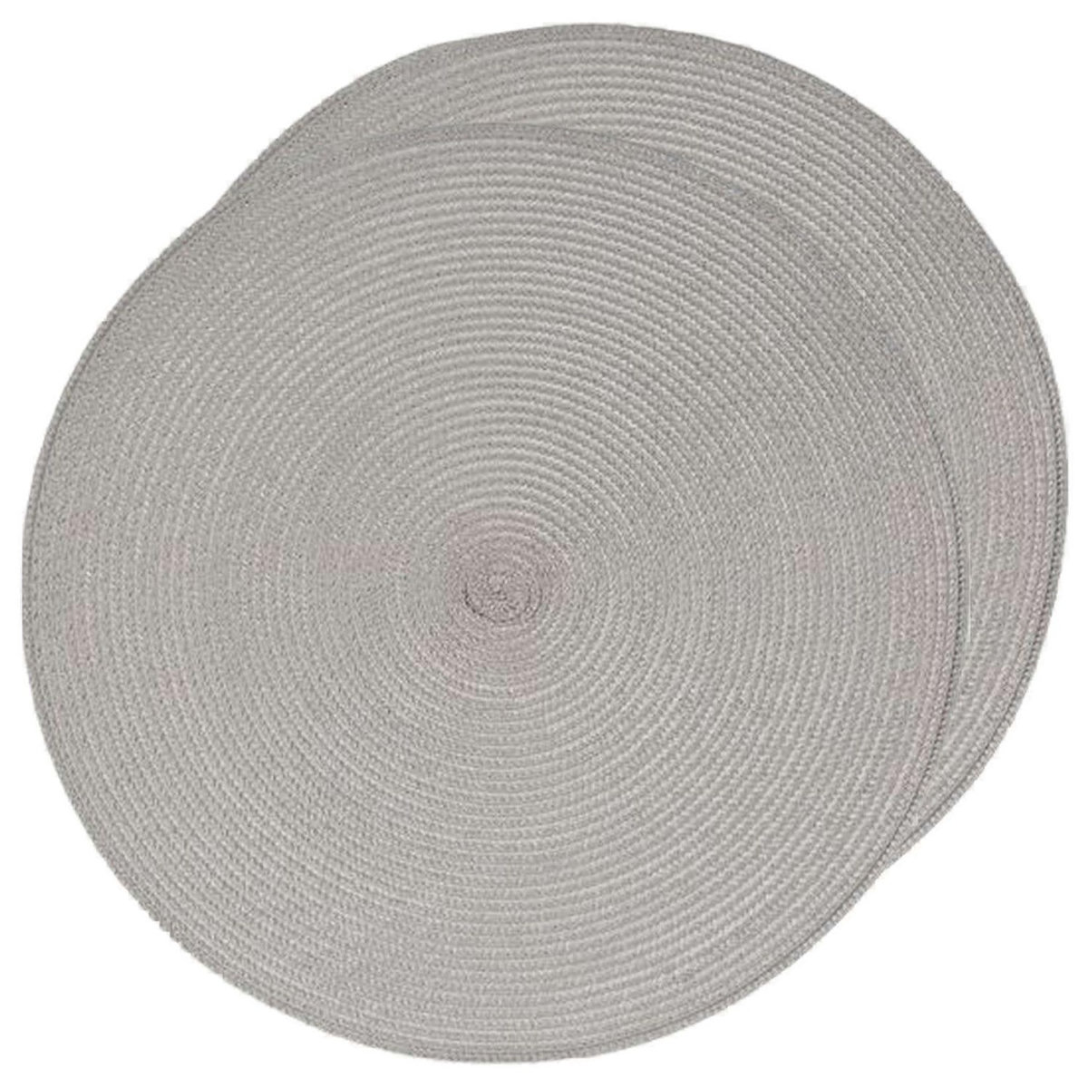 SECRET DE GOURMET Lot de 2 sets de table Tressés Ronds - Diam. 38 cm - Noir