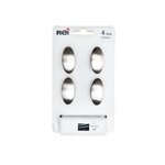 CENTRALE BRICO Lot de 4 boutons de meuble Ovale zamak brossé H.24 x l.41 x P.19 mm